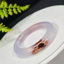 優質 漸變紫 朱砂瑪瑙手鐲 46MM 高冰起剛幹凈天眼 小圈口 安平