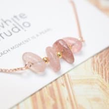 【良緣】*單手能戴 天然草莓晶 全925純銀索帶手鍊 (銀/金/玫瑰)