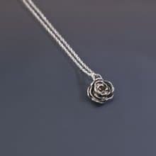 花系列-中玫瑰925銀項鍊