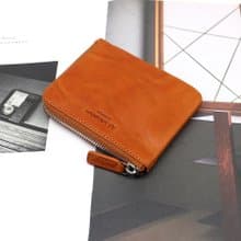 真皮手抓皺褶頭層牛皮零錢包