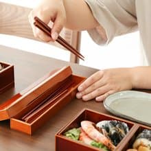 飛驒春慶 福壽漆器店 筷盒 二入加伏