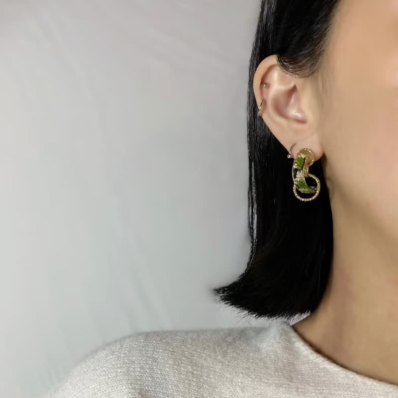 槲寄生 • 押花手工耳環