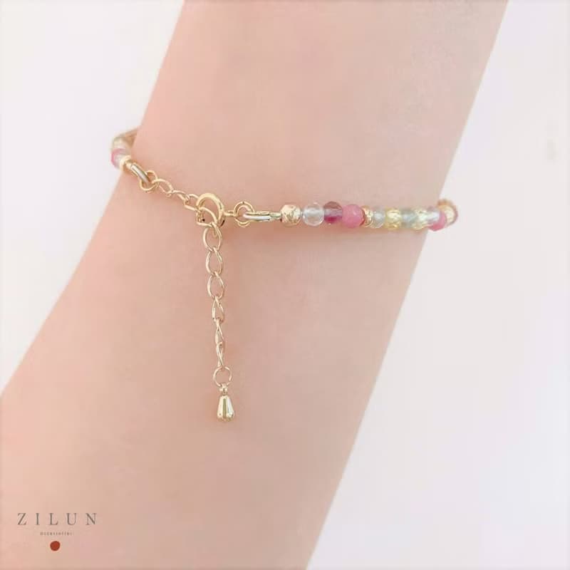 │輕珠寶│初戀紅莓 • 灰月光石 • 手鍊 • 14K注金 • 14kgf