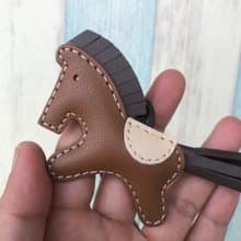 療癒小物 咖啡色 可愛 小馬 純手工縫製 皮革 吊飾 小尺寸