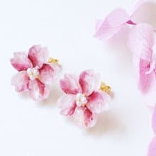 櫻花耳環 耳針 / 耳夾