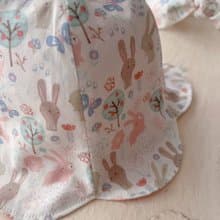 粉兔與卡其兔的相遇     手工純棉遮陽花瓣帽/寶寶/幼童/親子用