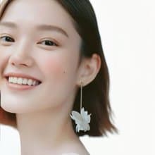 垂墜式耳環/14K包金輕紗耳環/ 結婚耳環耳夾/ 聖誕禮物