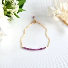 オリジナル 良質 ピンクサファイアのブレスレット 9月誕生石