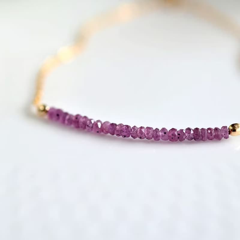 オリジナル 良質 ピンクサファイアのブレスレット 9月誕生石