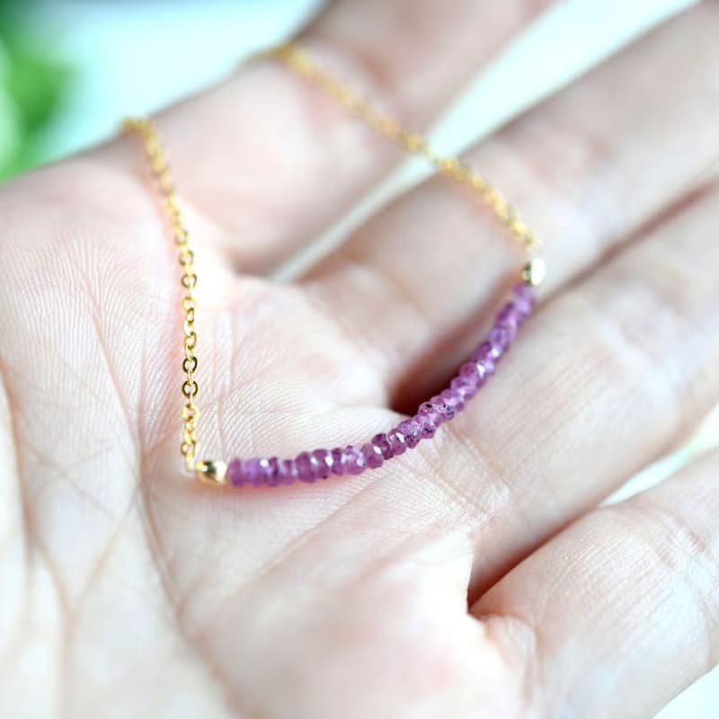 オリジナル 良質 ピンクサファイアのブレスレット 9月誕生石