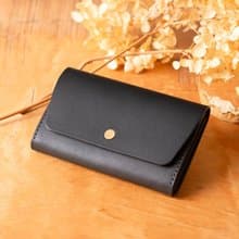 シンプルなマチつきカードケース 名刺入れ　Patan-card マチつき #Black【入学祝】【就職祝】【カスタム可能なギフト】