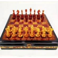 AMBER CHESS SET Europe,Premium Chess Set, Wooden Amber Chessboard, Board game