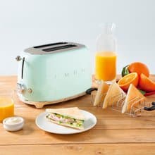 【SMEG】義大利復古美學 2片式烤麵包機-粉綠色