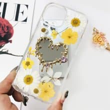 天然黃白花押花鏡子手機殼 適用於iPhone 16 Samsung S25 Google