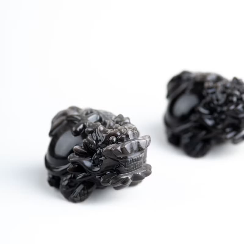 銀曜石發財龍龜 | 招財防小人水晶擺件 | 天然水晶禮物