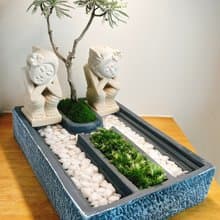 純自然 峇里島風 庭院 砂石石像 盆栽 微景觀 送禮 小物