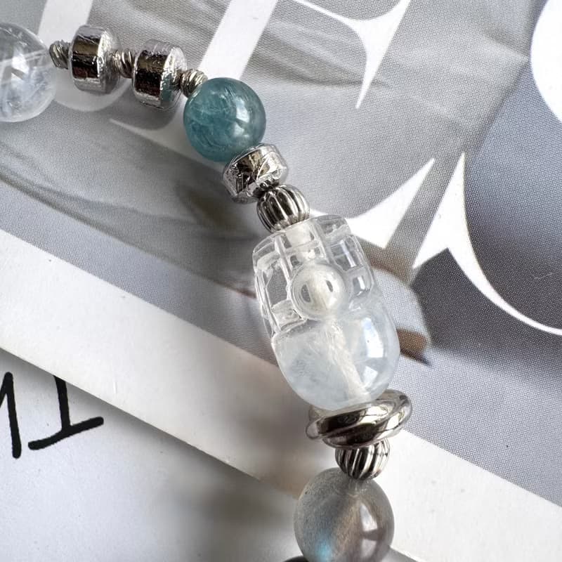 天鐵盤珠系列 藍針晶貔貅 金運石 藍綠晶