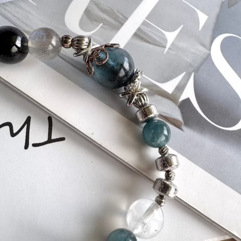 天鐵盤珠系列 藍針晶貔貅 金運石 藍綠晶