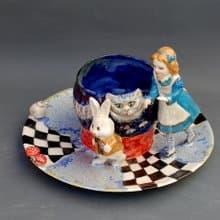 愛麗絲夢遊仙境 陶瓷雕塑 裝飾花瓶 瓷俑