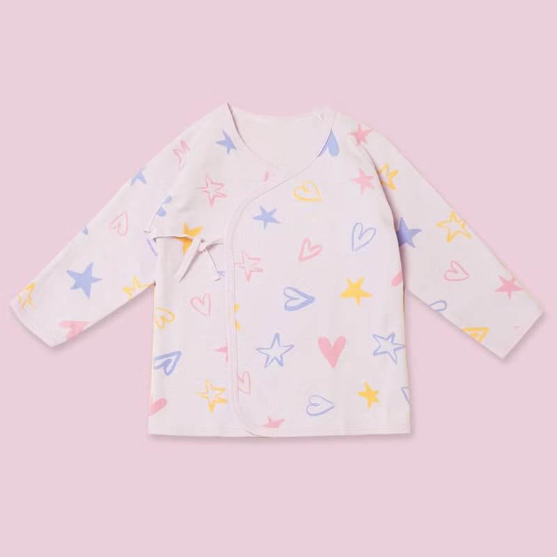 【秋冬新時尚】厚-新生兒純棉肚衣。護手反摺l綁帶開襟-3M/6M-MIT