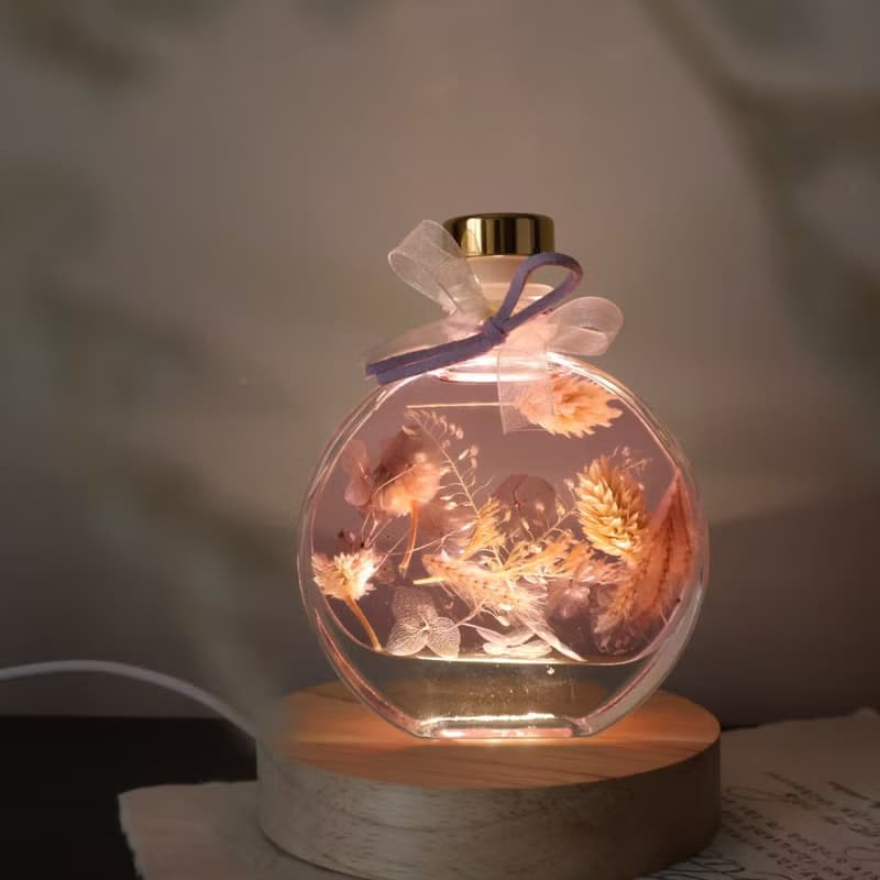 微醺霧紫 永生花浮游花夜燈 畢業 生日 情人節週年禮物