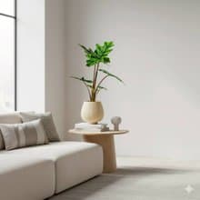 傑克林觀音蓮 線條圓陶盆淺黃色 窄口 桌上型盆栽 開幕送禮 喬遷