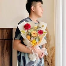 蜜糖泡泡 乾燥花束 畢業花束