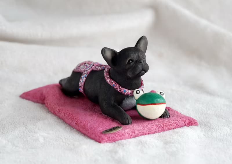 Custom made. French bulldog. Miniature figurine of your Dog made in polymer clay