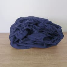 Indigo linen fitted sheet / Softened linen bed sheet / Deep pocket