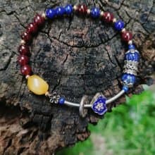 金銀財寶 Jinyin caibao 六芒星石榴石青金石手鍊