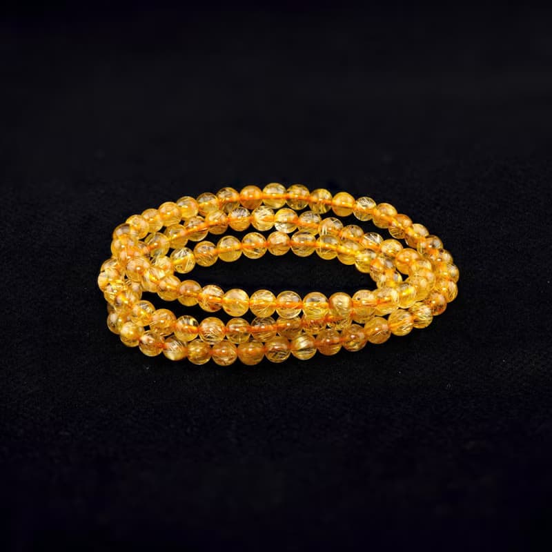 寶麗金珠寶-天然鈦晶三圈手鍊