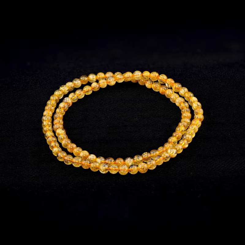 寶麗金珠寶-天然鈦晶三圈手鍊