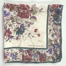 PIERRE BALMAIN Vintage Silk Scarf, 29 x 29 inches, Floral Scarf, 100% Silk