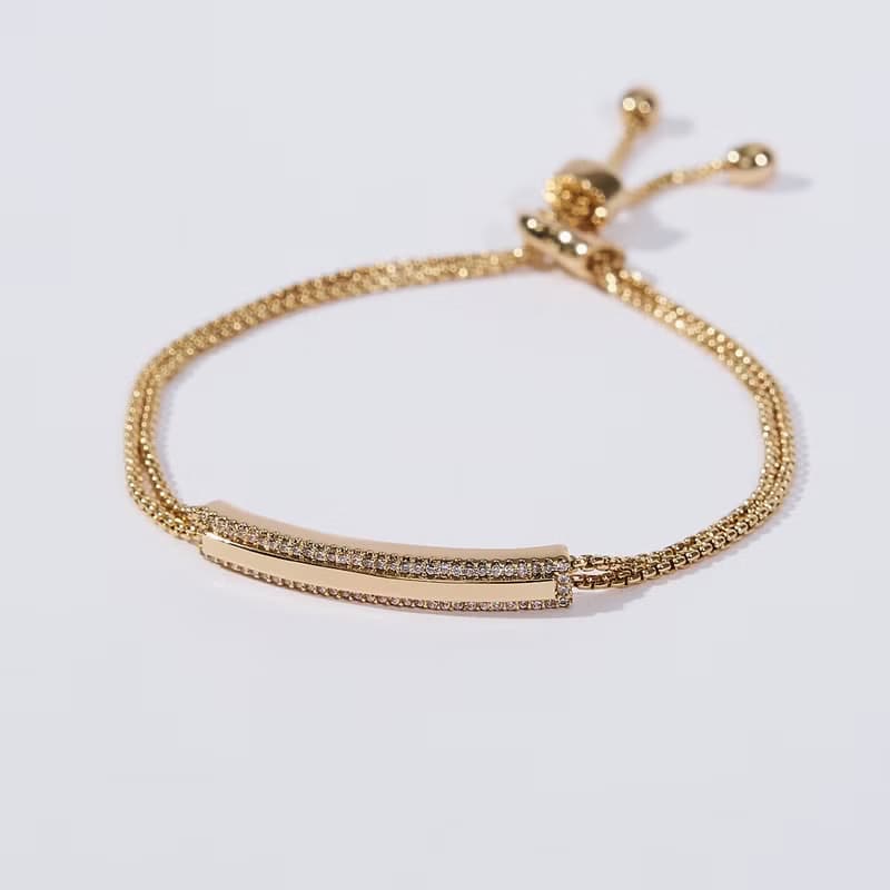 精工鑲鑽線條手鍊 ( 共三色 )