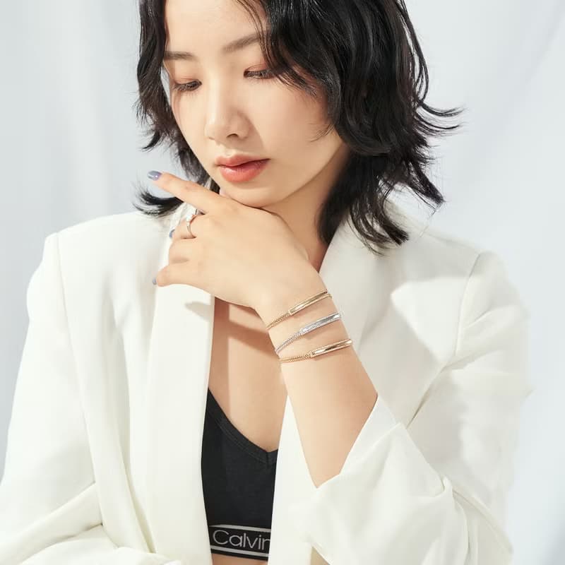 精工鑲鑽線條手鍊 ( 共三色 )