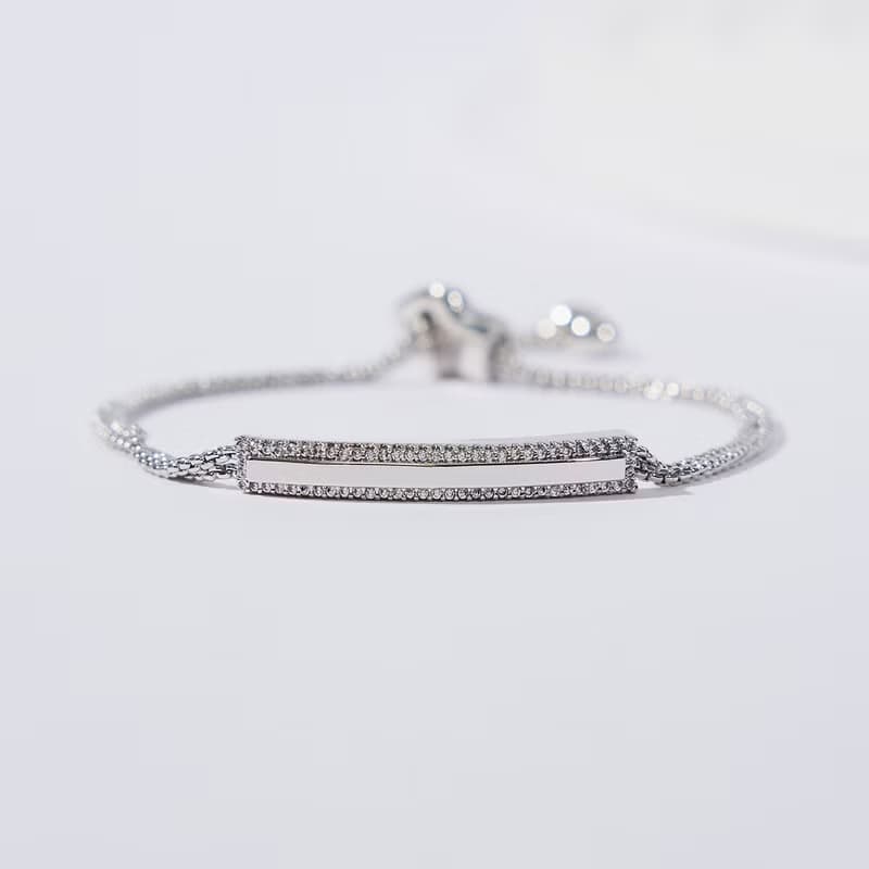 精工鑲鑽線條手鍊 ( 共三色 )