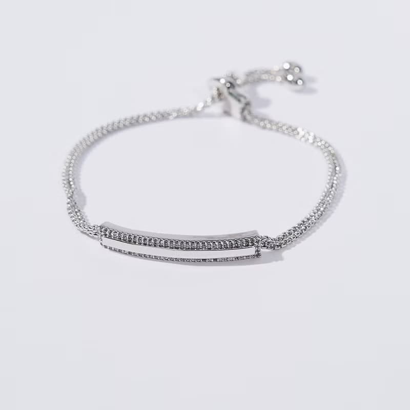 精工鑲鑽線條手鍊 ( 共三色 )