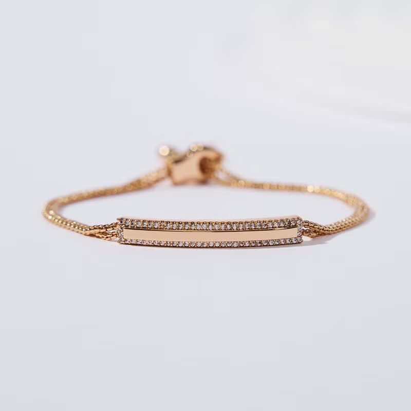 精工鑲鑽線條手鍊 ( 共三色 )