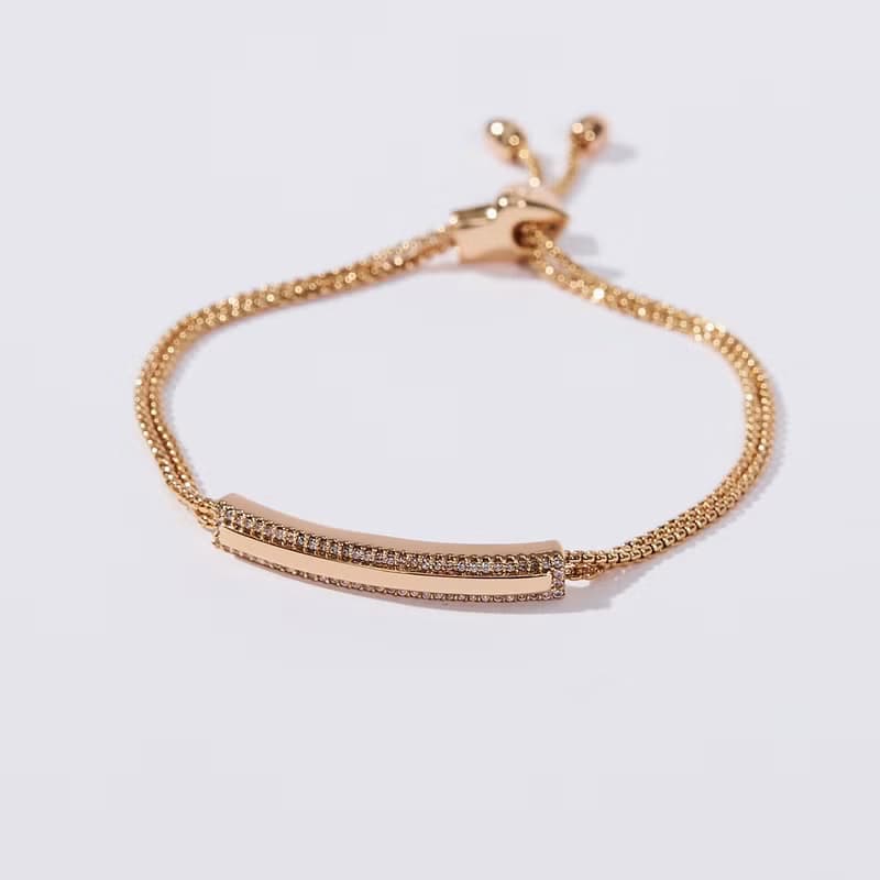 精工鑲鑽線條手鍊 ( 共三色 )