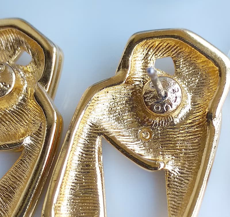 Vintage Jewelry 西洋古董飾品 MONET 簡約 針式耳環