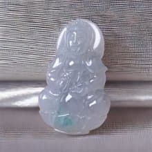 冰種飄花翡翠觀音菩薩 | 天然緬甸玉A貨翡翠 | 送禮
