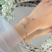 低調奢華氣質方鍊手鍊/醫療鋼手鍊/洗澡不需取下