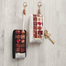 【KTG/三角磚鑰匙包(大)】百味巧克力 黑 白 燙金 日本帆布