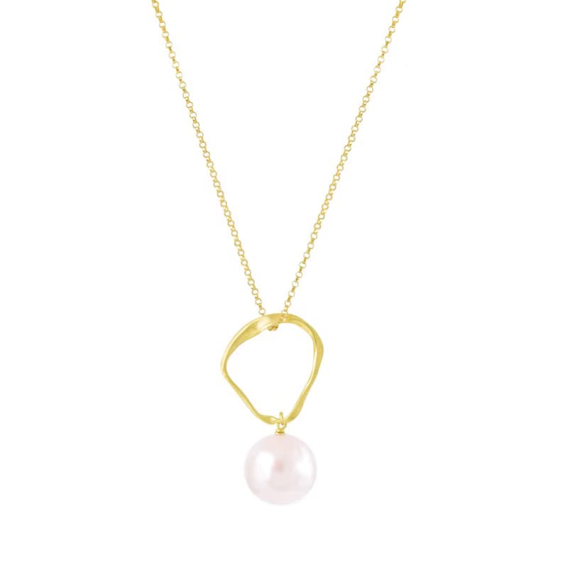 【品牌設計款最佳禮物】人魚浪圈天然珍珠14K 合金項鍊