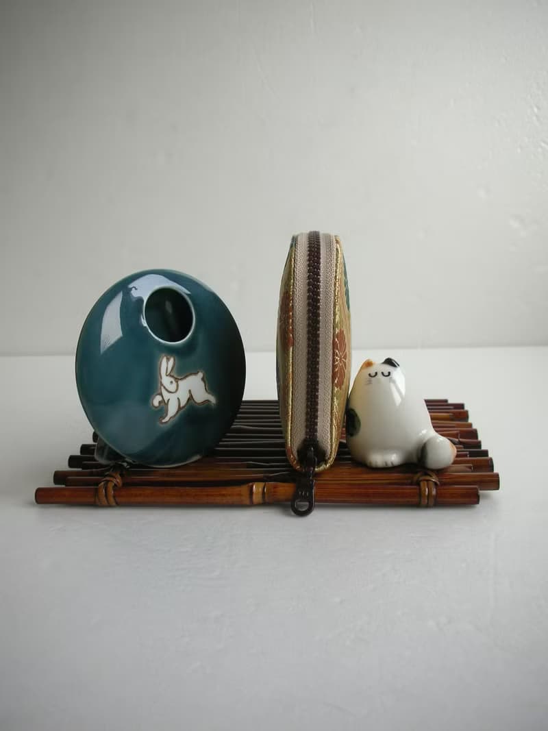 京西陣金襴錦織【菱格菊紋】-長夾/皮夾/零錢包/禮