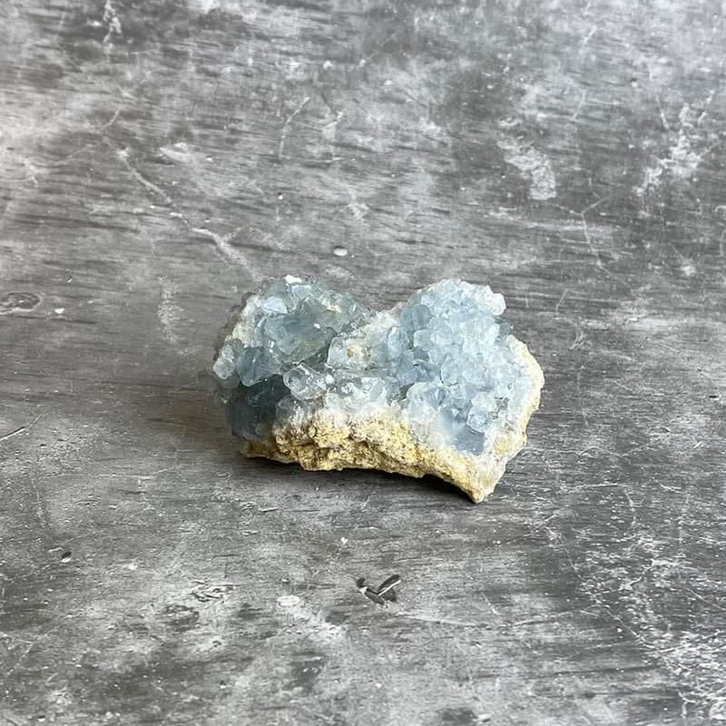 水晶簇- 天青石原礦  辦公室療癒微景觀 裝置擺飾 一物一圖