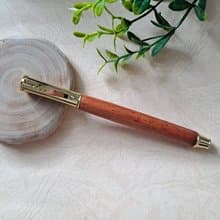 花梨木 原木 手工筆 鋼珠筆( 拔蓋式)