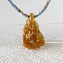 本命年【九尾紅狐】冰紅翡翠絲光編織項鍊*SA62*招財、開運、辟邪