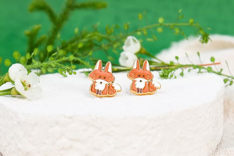 小狐狸 Fox 山系可愛動物 夾式耳環 低敏鋼針 生日禮物 紙盒包裝