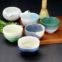 美濃燒-清碧流波抹茶碗5入禮盒
